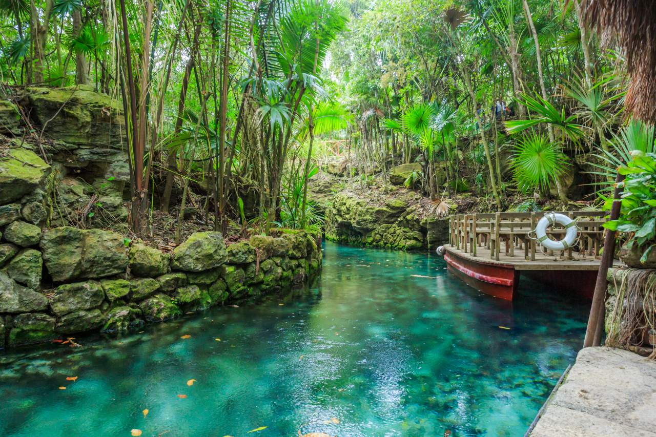 River through jungle Xcaret